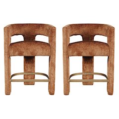 Gwen Modern Luxury Jacquard Fabric Upholstered Sculpture Counter Stool