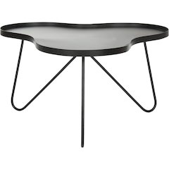 Home Collection Roe White and Black Retro Mid Century Wood Coffee Table