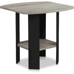 Simple Design End Table, Side Table, Grey Oak/Black