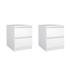 Scottsdale 2 Drawer Nightstand - Set of 2, White High Gloss