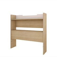 Bookcase Headboard, Twin|Natural Maple & White