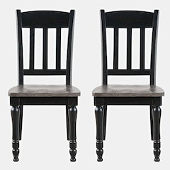 Madison County Rustic Reclaimed Pine Farmhouse Slatback Dining Chair (Set of 2)