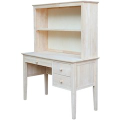 Brooklyn Desk With Hutch, Unfinished
