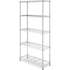 Supreme Large 5-Tier Shelving Chrome, 500 lbs Weight Capacity/Shelf