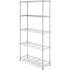 Supreme 5-Tier Shelving Chrome, 350 lbs Weight Capacity/Shelf