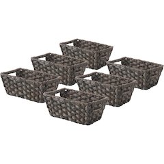 Split Rattique Small Shelf Tote- Set of 6