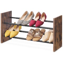 Modern Industrial Expandable 2 Tier Shoe Rack