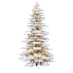 CT 6.5' White Pine, Snowy Tree, Smart Lights, EZ Connect