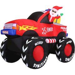 7ft Inflatable Santa in Monster Truck with Lights