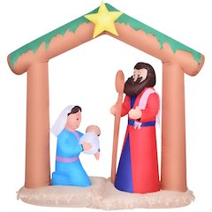 7ft Inflatable Nativity Scene, with Lights