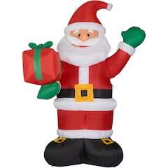 10ft Inflatable Santa Holding Gift with Lights
