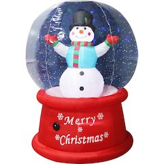 6ft Inflatable Snowman Snowglobe w/ Multi Color Lights and M