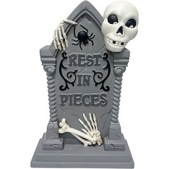 HHF 24" Tombstone with Skeleton Blow Mold with Lights