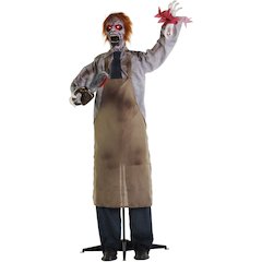 Lifesize Animated Zombie Carver w/Chainsaw