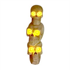 HHF 37" MGO 3-Skull Stack with Warm White LED Eyes