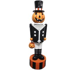 HHF 48" Pumpkin Head Nutcracker - LED Jacket Button, 12x8x48H