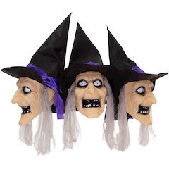3pc Witch Lawn Stakes w/LU Purple Eyes