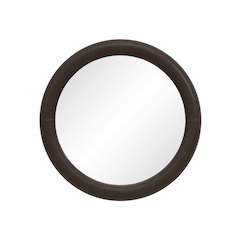 Potro 45" H x 45" W Wall Mirror, Dark Brown