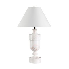 Katn 26" Tall White Botochino Marble Table Lamp with Tapered Linen Shade