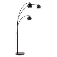 Folia 87" Tall Matte Black Floor Lamp With Dome Iron Shade