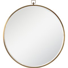 Azam 34 in. x 34 in. Round Framed Mirror