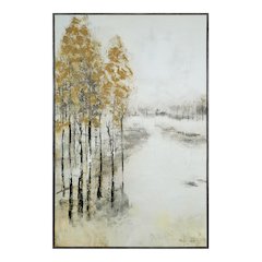 Illia 60" H x 40" W Canvas Art, Beige