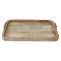 Mango Wood Rounded Edge Tray With Handles