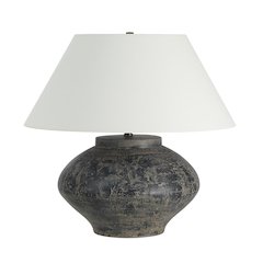 Patina 20.5" Tall Distressed Charcoal & Beige Ceramic Table Lamp