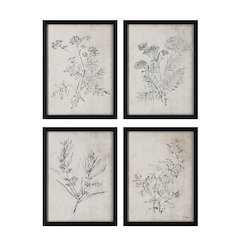 Basset 18" Wide Wall Art With Wood Frame, Painted Black