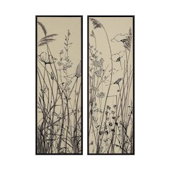 Karolina 15" Wide Canvas Art with Wood Frame, Black (2 Piece Set)