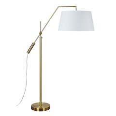 Claire 1 Light Satin Brass Floor Lamp