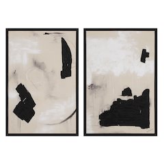 Asia 24" Wide Canvas Art With Wood Frame, Painted Black