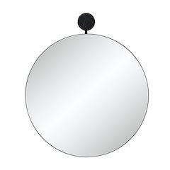 Adamas 42" H x 36" W Wall Mirror, Black