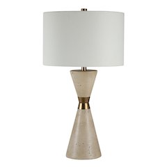 Veza 28.75" Height Table Lamps, Faux Beige Travertine