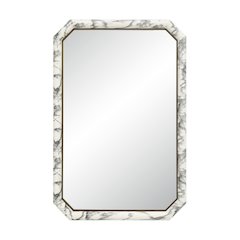 Venus 36" H x 24" W Wall Mirror, White Marble Hydro Dip