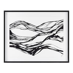 Mica 45" Wide Wall Art With Wood Frame, Painted Black