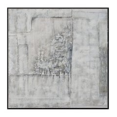 Zariah 45" Wide Canvas Art with Wood Frame, Charcoal