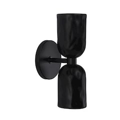 Alessia 11.2" Powder Coated Matte Black 2-Light Wall Sconce