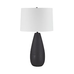 Tala 30" Tall Powder Coated Matte Black Iron Table Lamp With Tapered Linen Shade