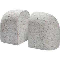 BRUNO WHITE WITH COLORED SPECKLES SET OF 2 BOOKENDS