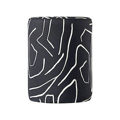 Artak Indoor Cotton Stool, Black