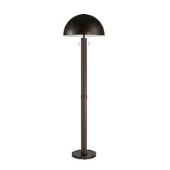 Incanta 68" Tall Dark Bronze Floor Lamp with Drum Iron Shade