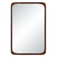 Sisley 36" H x 24" W Wall Mirror, Brown