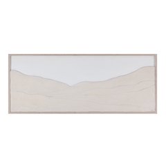 Bobier 60" Wide Wall Art With Wood Frame, Cream