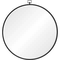 Rayden 38.5 in. x 36 in. Round Framed Mirror
