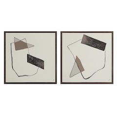 Lacadie 30.1" Wide Canvas Art With Wood Frame, Dark Brown
