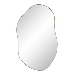 Noria 45" Tall Irregular Rectangular Oval Mirror, Burnished Brass