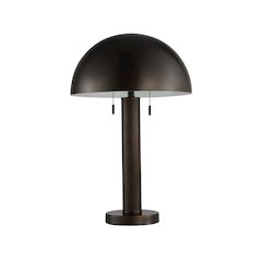 Incanta 23" Tall Dark Bronze Iron Table Lamp with Dome Iron Shade