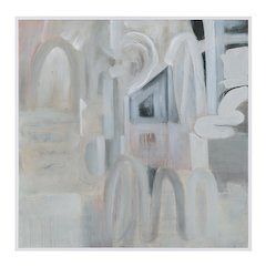Palazzo 48" Wide Canvas Art With Wood Frame, Painted White
