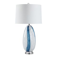 Solis 27.75" Height Table Lamps, Clear And Blue
